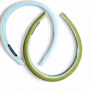 Velvet Padded Headbands - Cream & Sage Green